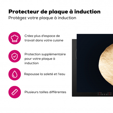 Protège-plaque à induction - Feuilles - Or - Noir - Plantes - Luxe-3