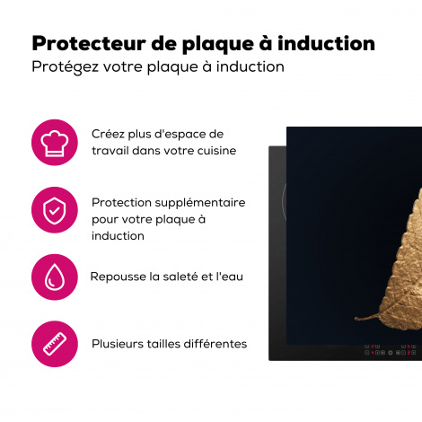 Protège-plaque à induction - Or - Feuilles - Noir - Plantes - Luxe - Nature-3