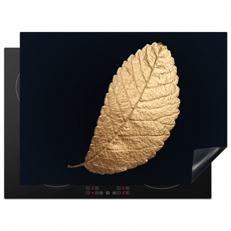 Herdabdeckplatte - Gold - Blätter - Schwarz - Pflanzen - Luxus - Natur