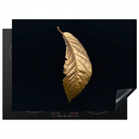 Herdabdeckplatte - Blätter - Luxus - Gold - Schwarz - Natur