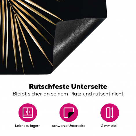 Herdabdeckplatte - Pflanzen - Gold - Schwarz - Blätter - Luxus-4