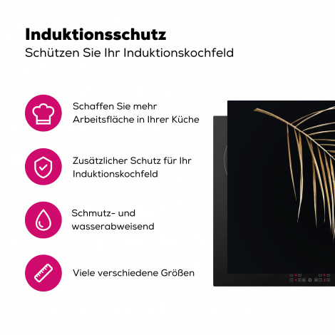 Herdabdeckplatte - Pflanzen - Gold - Schwarz - Blätter - Luxus-3