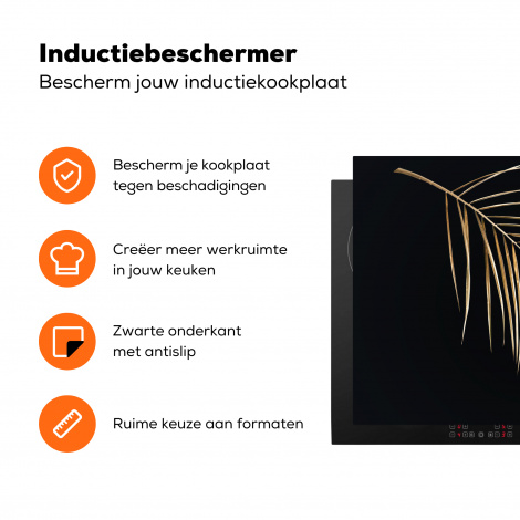 Inductiebeschermer - Planten - Goud - Zwart - Bladeren - Luxe-3