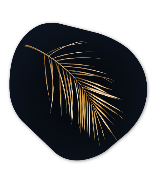 Organisch schilderij - Planten - Goud - Zwart
