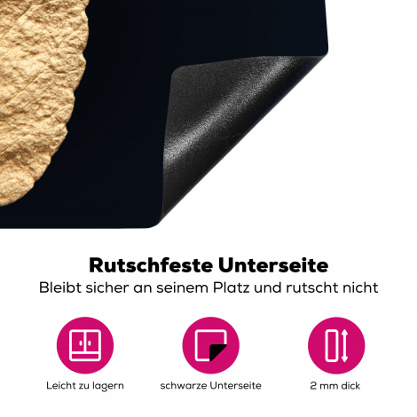 Herdabdeckplatte - Schwarz und Gold - Blätter - Schwarz - Pflanzen - Luxus-4