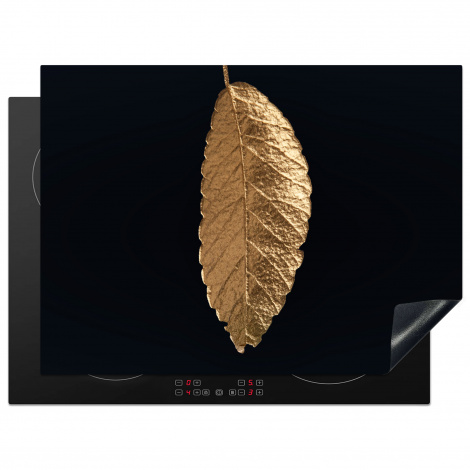 Herdabdeckplatte - Blätter - Schwarz - Gold - Luxus - Natur