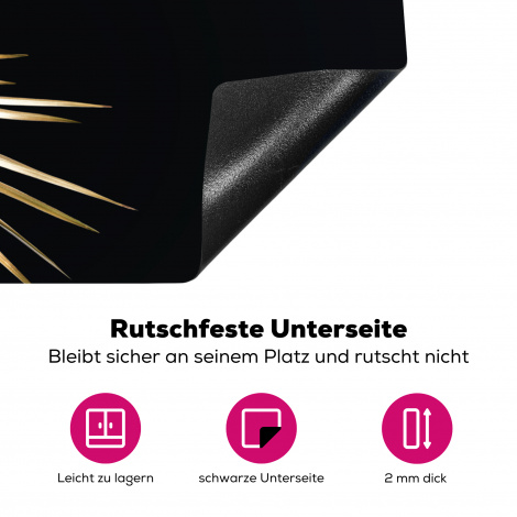 Herdabdeckplatte - Blätter - Pflanzen - Gold - Schwarz - Luxus-4