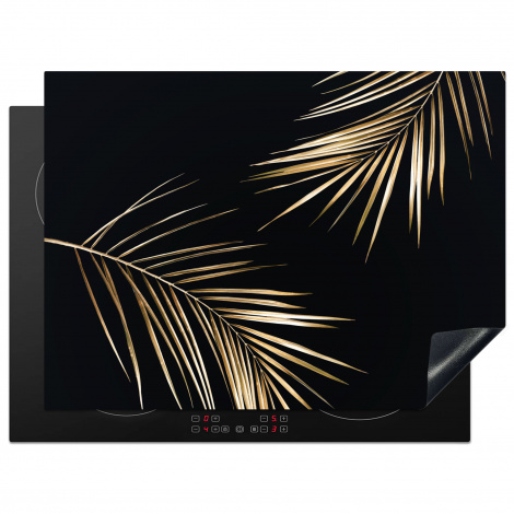 Herdabdeckplatte - Blätter - Pflanzen - Gold - Schwarz - Luxus