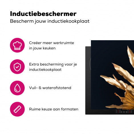 Inductiebeschermer - Bladeren - Goud - Herfst - Natuur - Luxe-3