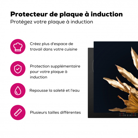 Protège-plaque à induction - Feuilles - Or - Automne - Nature - Luxe-3