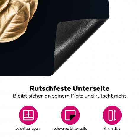 Herdabdeckplatte - Pflanze - Blätter - Gold - Schwarz - Luxus-4