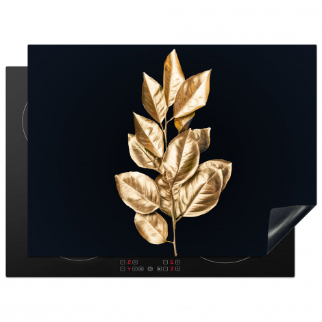 Herdabdeckplatte - Pflanze - Blätter - Gold - Schwarz - Luxus