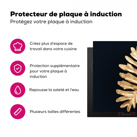 Protège-plaque à induction - Feuilles - Automne - Or - Noir - Nature - Luxe-3
