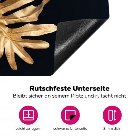 Herdabdeckplatte - Blätter - Herbst - Gold - Schwarz - Natur - Luxus-4