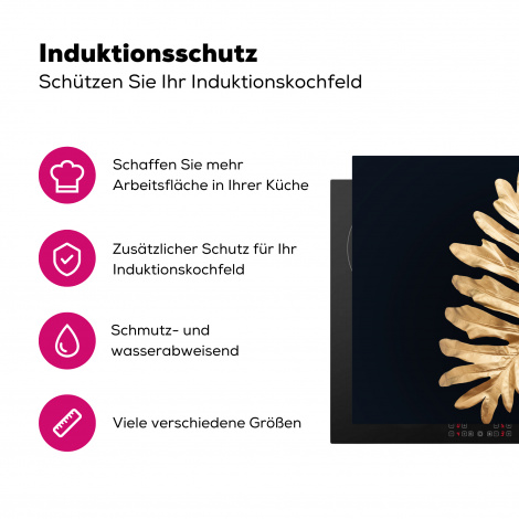 Herdabdeckplatte - Blätter - Herbst - Gold - Schwarz - Natur - Luxus-3