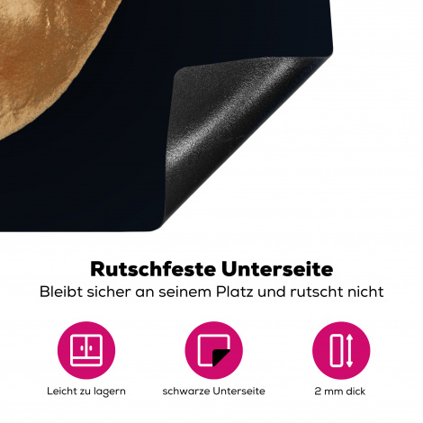 Herdabdeckplatte - Blätter - Schwarz und Gold - Luxus - Natur - Pflanzen-4