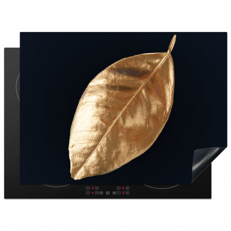 Herdabdeckplatte - Blätter - Schwarz und Gold - Luxus - Natur - Pflanzen