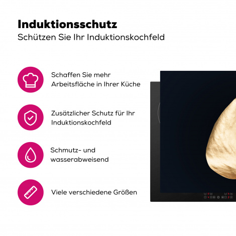 Herdabdeckplatte - Blätter - Schwarz und Gold - Schwarz - Gold - Luxus-3