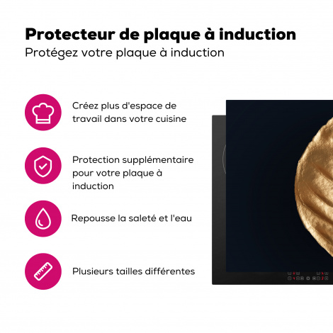 Protège-plaque à induction - Feuilles - Chic - Or - Plantes - Noir-3