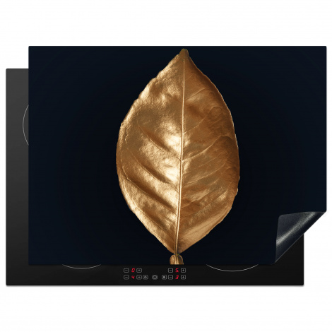Herdabdeckplatte - Blätter - Chic - Gold - Pflanzen - Schwarz