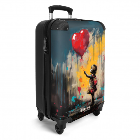 Koffer - Meisje met ballon in graffiti stijl-2