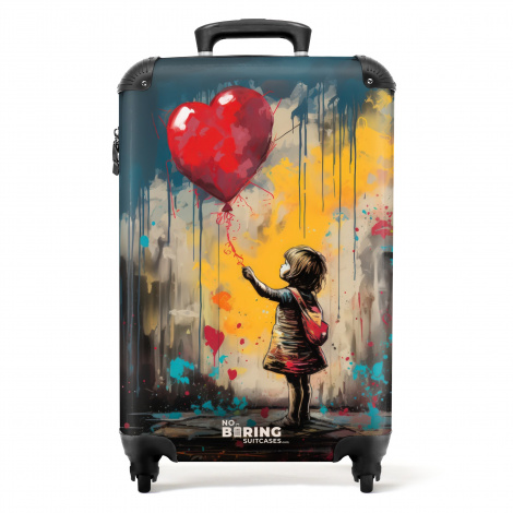 Koffer - Meisje met ballon in graffiti stijl