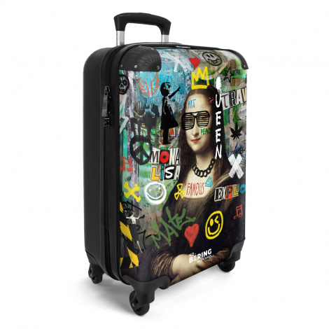 Koffer - Mona Lisa omringd door kleurrijke graffiti-2