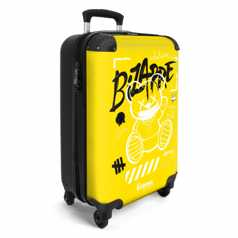 Koffer - Graffiti art van een teddybeer op gele achtergrond-2
