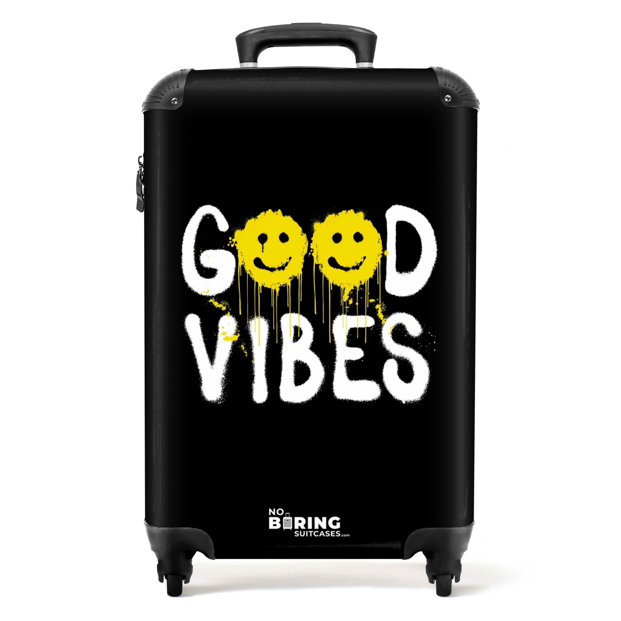 Koffer - Quote 'Good Vibes' als graffiti kunstwerk