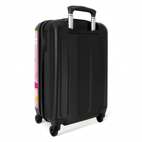 Koffer - Roze achtergrond met kleurrijke graffiti-3