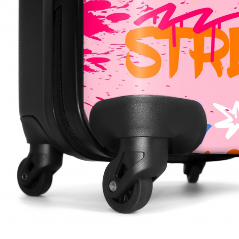 Koffer - Roze achtergrond met kleurrijke graffiti-6