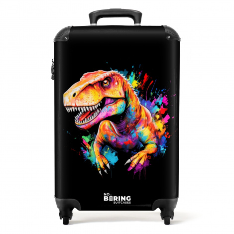 Koffer - Dinosaurus met kleurrijke graffiti