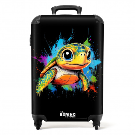 Koffer - Schildpad met kleurrijke graffiti