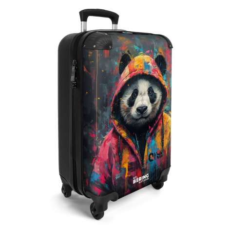 Koffer - Panda met kleurrijke jas en verfspetters-2