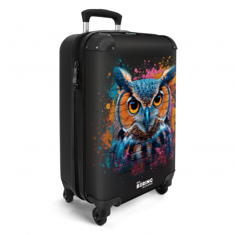 Koffer - Uil in kleurrijke graffiti stijl-2