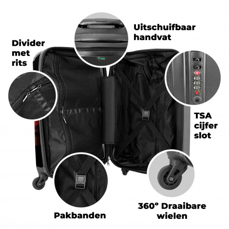 Koffer - Graffiti tennis racket met bal-3