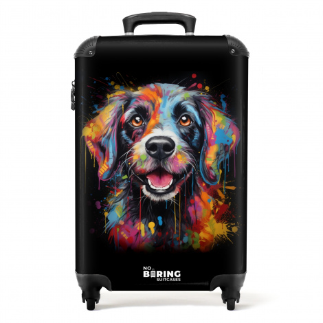 Koffer - Hond als kleurrijke graffiti art