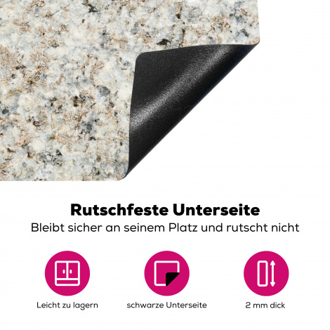 Herdabdeckplatte - Granit - Weiß - Grau - Stein - Textur-4