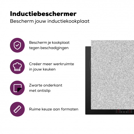 Inductiebeschermer - Graniet - Structuur - Grijs - Design-3