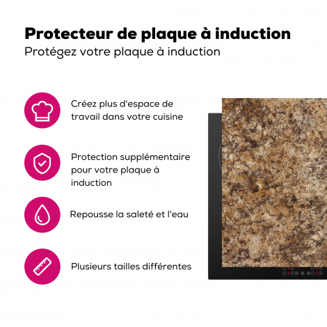 Protège-plaque à induction - Granit - Design - Structure - Pierre - Brun-3