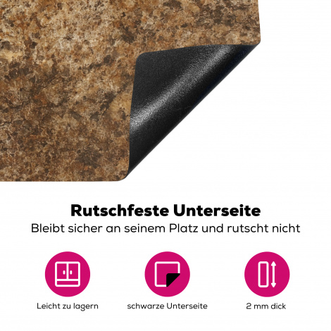 Herdabdeckplatte - Granit - Design - Struktur - Stein - Braun-4
