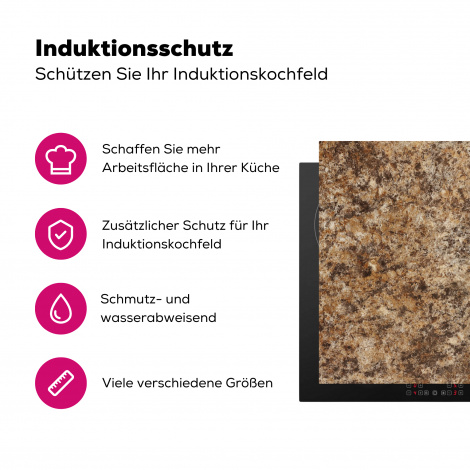 Herdabdeckplatte - Granit - Design - Struktur - Stein - Braun-3