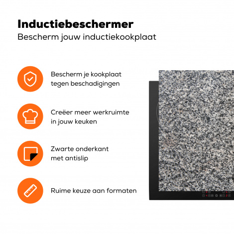 Inductiebeschermer - Graniet - Industrieel - Design - Grijs-3