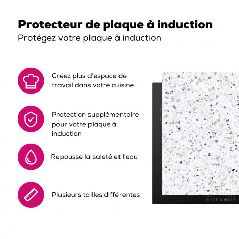 Protège-plaque à induction - Granit - Structure - Design - Blanc-3