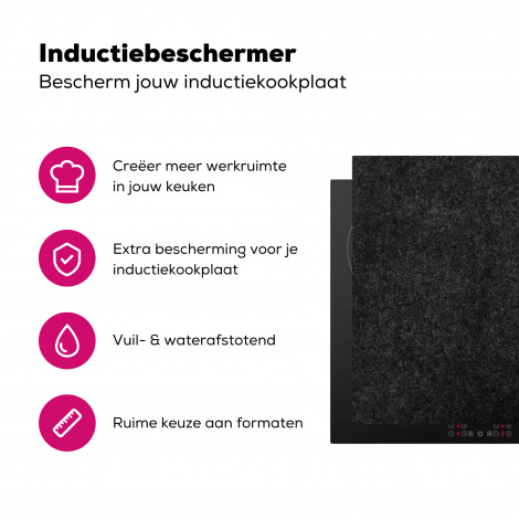 Inductiebeschermer - Zwart - Graniet - Design - Steen-3