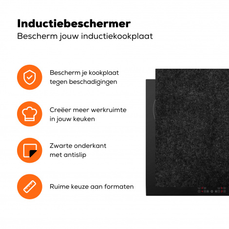 Inductiebeschermer - Zwart - Graniet - Design - Steen-3