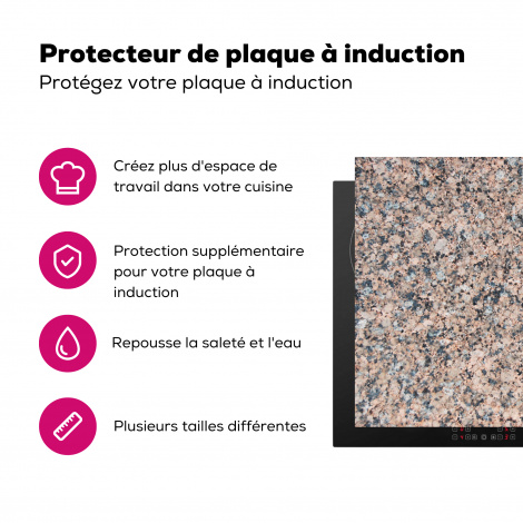 Protège-plaque à induction - Granit - Pierre - Motif - Design - Brun - Gris-3