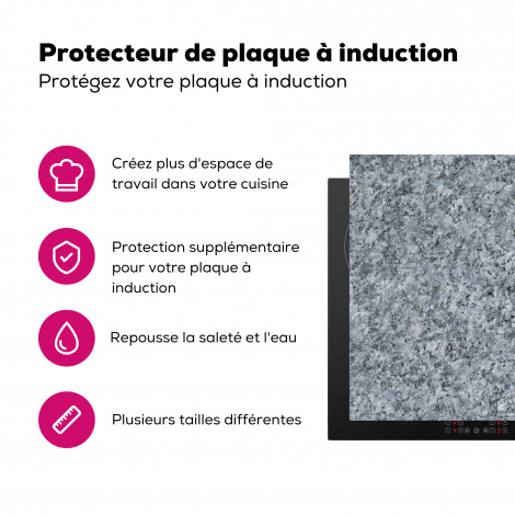 Protège-plaque à induction - Granit - Pierre - Motif - Design - Gris-3