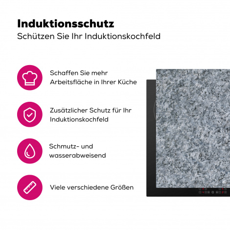 Herdabdeckplatte - Granit - Stein - Muster - Design - Grau-3