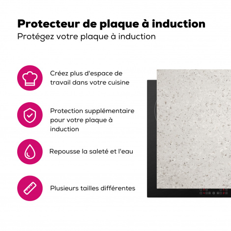 Protège-plaque à induction - Granit - Gris - Motif - Design - Blanc-3